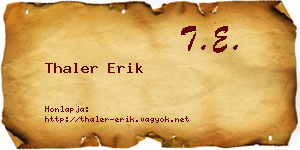 Thaler Erik névjegykártya